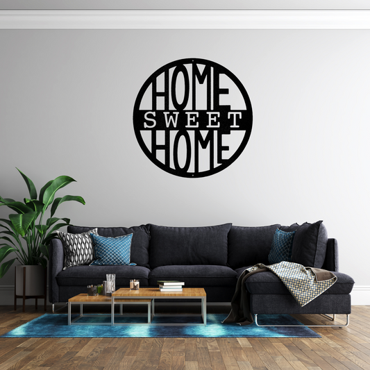 Home Sweet Home Circle - Steel Sign, Wall Art, Metal Signs, Metal Decorative Sign, Metal Monogram, Door Hanger, Monogram Wall Art