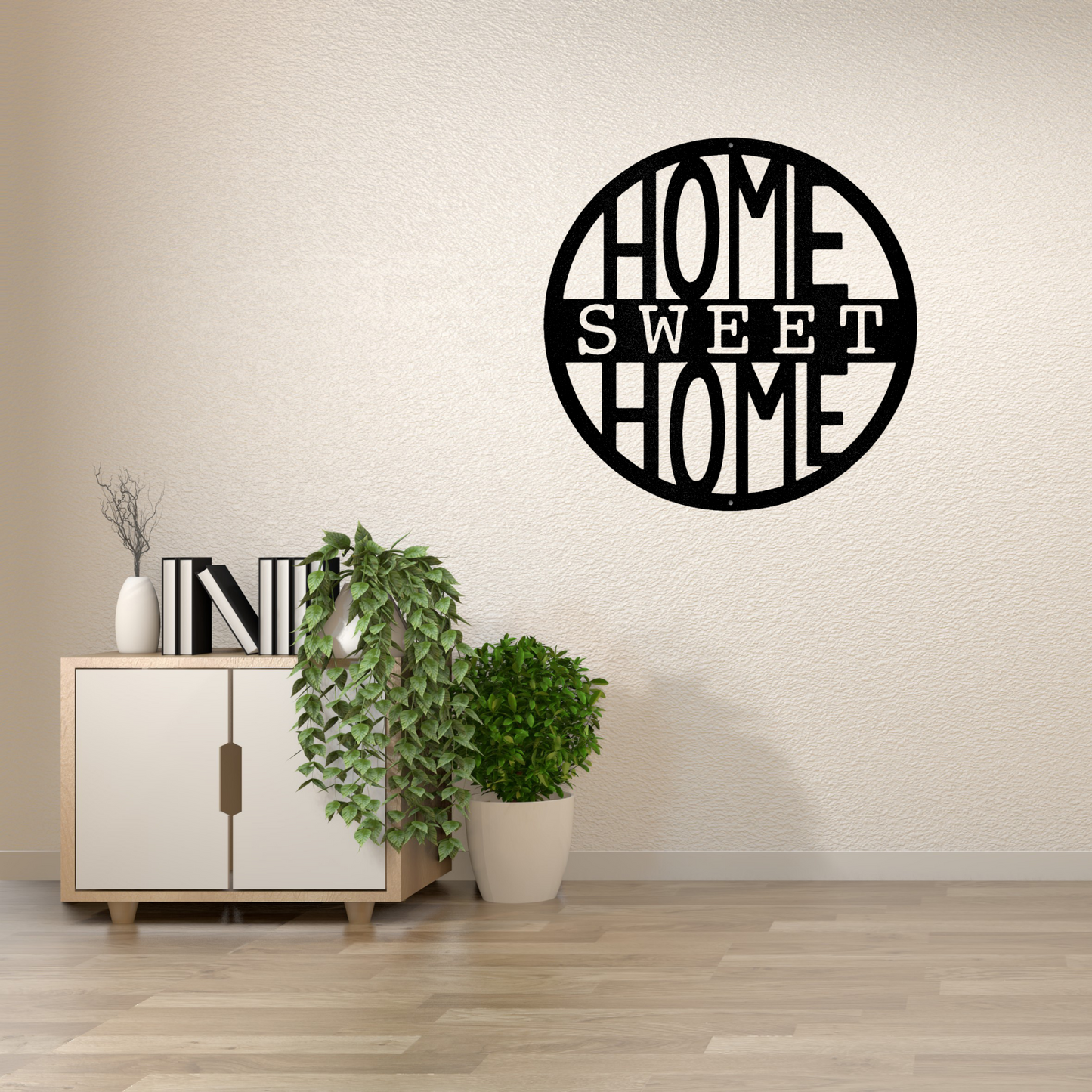 Home Sweet Home Circle - Steel Sign, Wall Art, Metal Signs, Metal Decorative Sign, Metal Monogram, Door Hanger, Monogram Wall Art