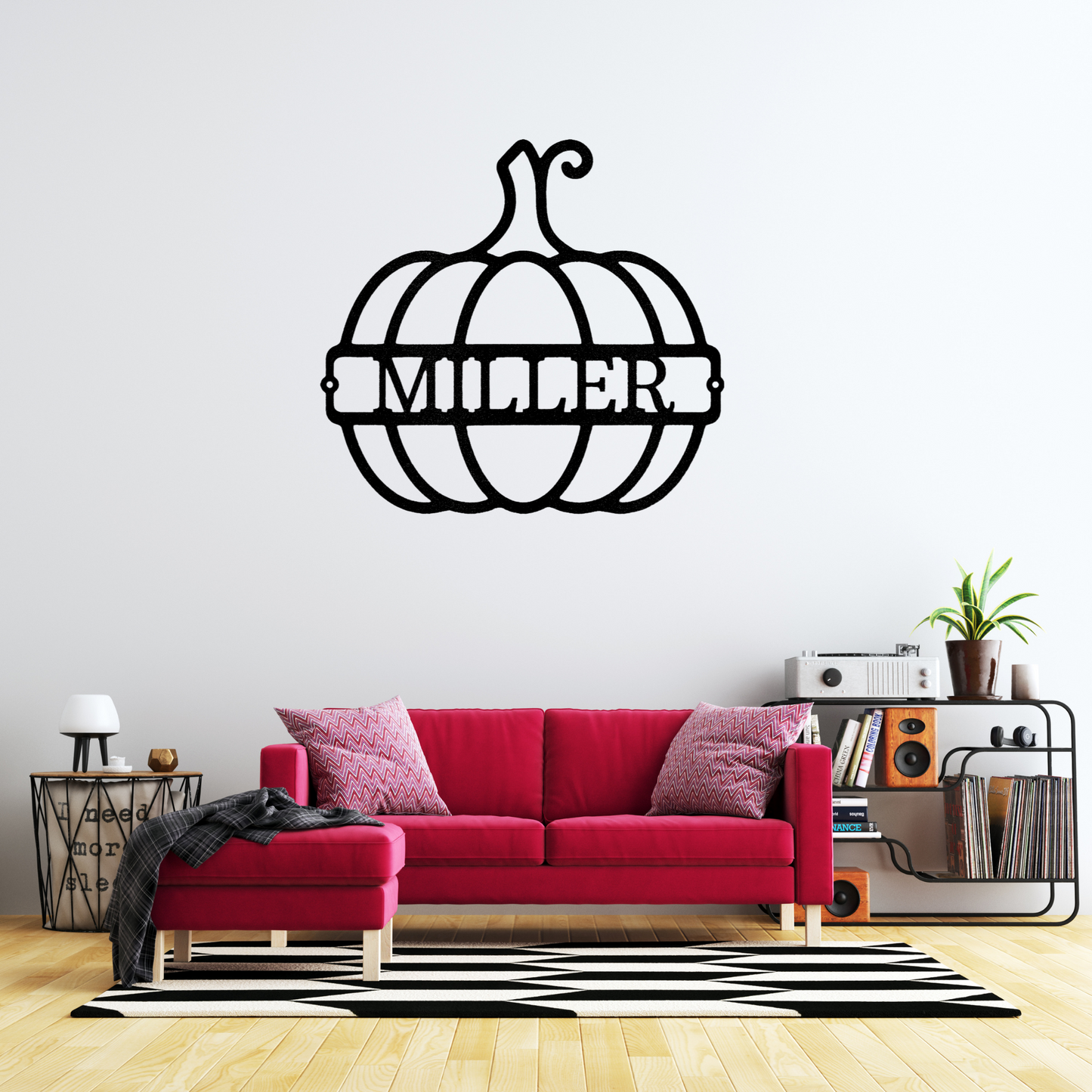 Big Pumpkin Monogram - Steel Sign, House Decor, Wall Art, Metal Signs, Metal Decorative Sign, Metal Monogram, Dining Room Wall Decor