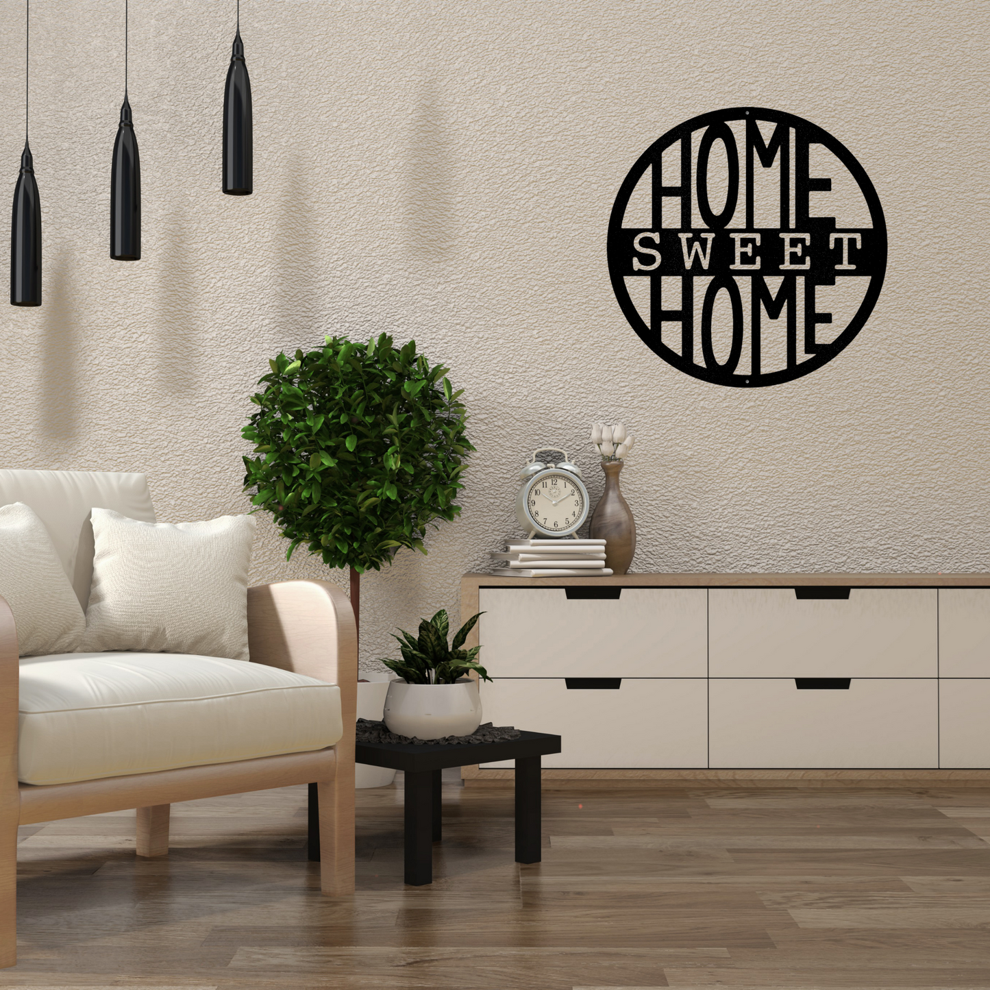 Home Sweet Home Circle - Steel Sign, Wall Art, Metal Signs, Metal Decorative Sign, Metal Monogram, Door Hanger, Monogram Wall Art