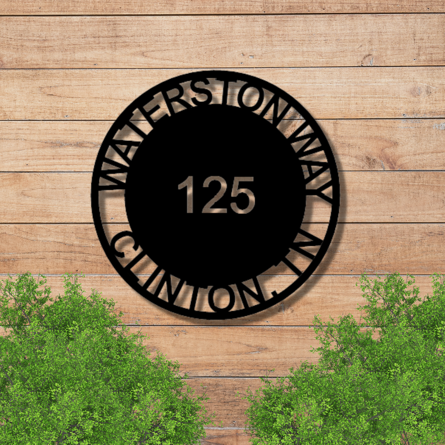 Bold Circle Address - Steel Sign, Address Monogram, Metal Monogram Sign, Housewarming Gift, Door Hanger, Custom Sign