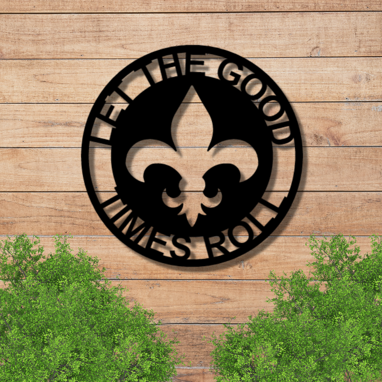 Fleur De Lis Ring Monogram - Steel Sign, Dining Room Wall Decor - Outdoor Signs, Indoor Sign, House Decor, Wall Art, Metal Signs, Metal Decorative Sign, Wall Signs For Living Room