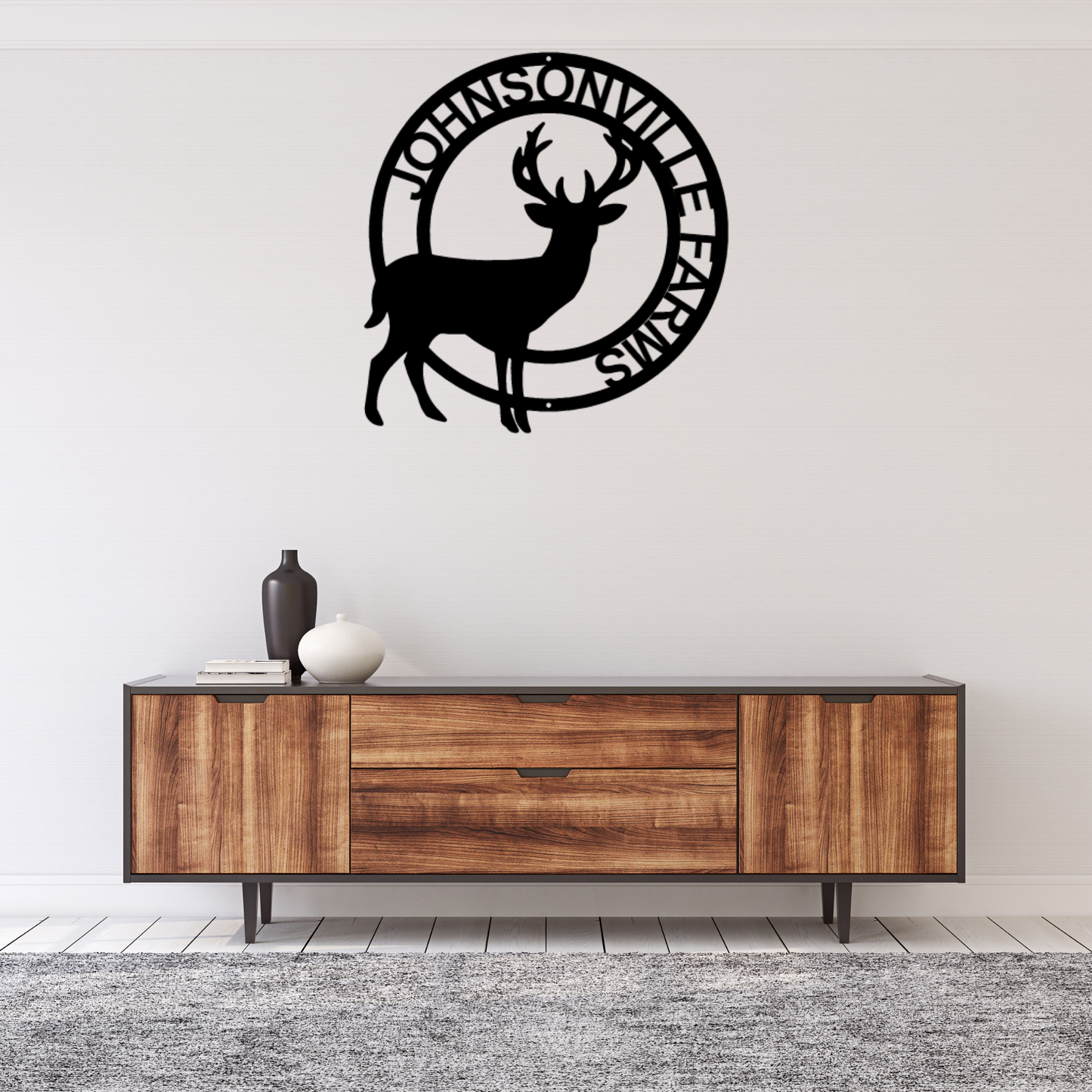 Stag Monogram - Steel Sign, Business Metal Signs Personalized, Metal Monogram, Personalized Metal Wall Decor, Outdoor Signs, Wall Art