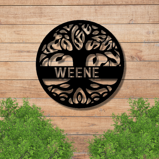 Personalized Tree of Life - Steel Sign, Personalized Family Name Metal Sign, Tree of Life Sign, Last Name Front Porch Sign