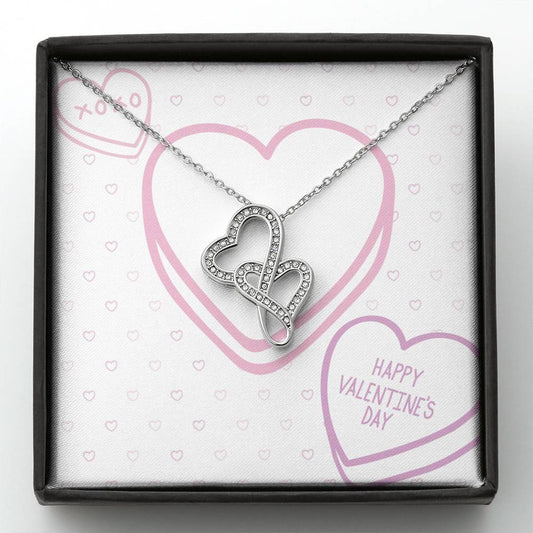 Valentines Day Candy Hearts - Double Hearts Necklace