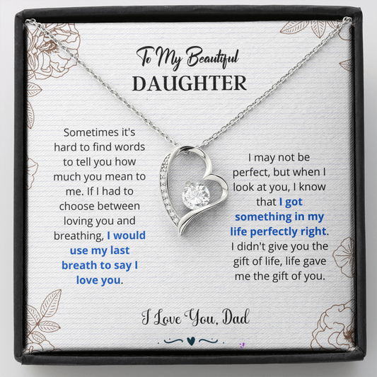 Daughter - I Love You Forever Love Necklace Gift For Daughter, Gift From Dad, Daughter Gift, Daughter Necklace, Daughter Gift Idea, Father Daughter Gift, Birthday Gift