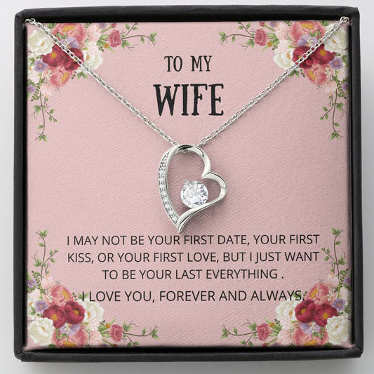Wife - First Date Necklace, Gift For Wife, Forever Love Necklace For Wife, Wife Birthday Gift, Husband To Wife Gift, Anniversary Gift For Wife, Mother's Day Gift For Wife