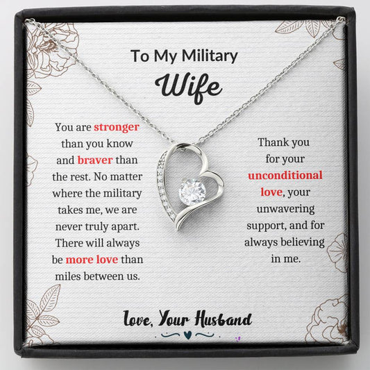 Military Wife Forever Love Necklace, Army Wife, Military Wife Gift, Necklace For Military Wife, Military Spouse Gift, Mother's Day Gift, Deployment Gift, Military Gift Ideas