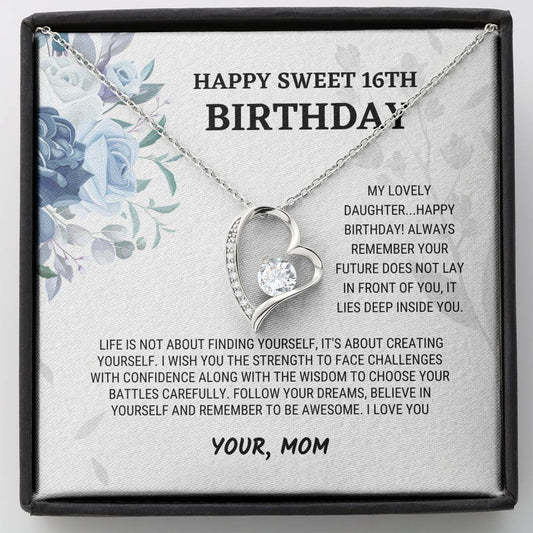 Sweet16 - Be Awesome Forever Love Necklace, Sweet 16 Necklace, Sweet 16th, Sixteenth Birthday, Sweet 16 Present, Sweet Sixteen Gift, Sweet 16 Gift Idea, Gift For 16th Birthday