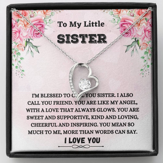 Little Sister Gift - Forever Love Necklace, Sister Birthday, Christmas Gift, Soul Sister, Bonus Sister, Brother And Sister, Gift For Sister, Unbiological Sister