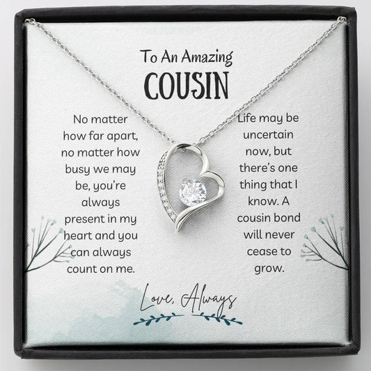 Gift For Cousin - Forever Love Necklace, Birthday, Cousin Gifts, Gift For Her, Gift For Him, Cousin Jewelry, Gift For Family, Best Friend Gift, Personalised gift, Gift Ideas