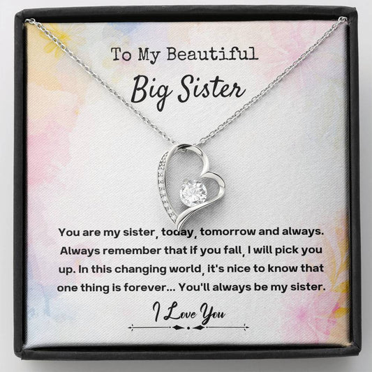 Big Sister Gift - Forever Love Necklace, Sister Birthday, Christmas Gift, Soul Sister, Bonus Sister, Brother And Sister, Gift For Sister, Unbiological Sister