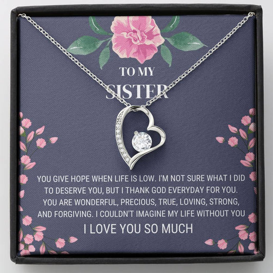 Sister - Hope Forever Love Necklace,  Sister Gifts, Gifts For Sister, Sister Birthday, Friendship Necklace, Sister-In-law Gift, Bonus Sister, Mothers Day Gift, Gift Ideas