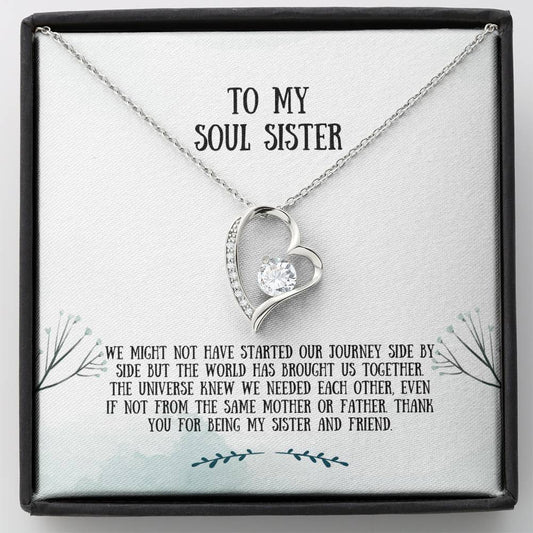 Soul Sister Forever Love Necklace - Unbiological Sister, Soul Sister, Best Friend Gift, Bonus Sister, Bestie Friend Jewelry