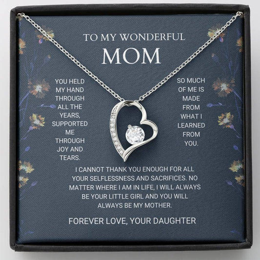 Mom - Joy And Tears Forever Love Necklace, Mom Gift, Birthday Gift, Gift From Daughter, Mother's Day Gift, Mother Daughter Gift, Gift For Mother, Stepmom, Personalized Gifts