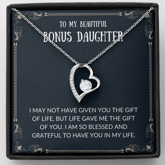 To My Bonus Daughter - Forever Love Necklace, Step daughter, Adopted daughter, daughter in law gift, future daughter, from step dad, from step mom, from step dad