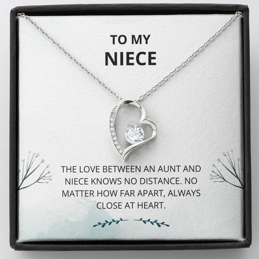 Niece - Always Close At Heart Forever Love Necklace - Niece Card, Niece Birthday Card, Necklace, Niece Gift, Gift for Niece, Card For Niece, Birthday