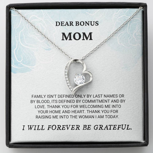 Bonus Mom - Family Forever Love Necklace, Step Mom Gift, Gift For Bonus Mom, Bonus Mom Jewelry, Bonus Mom Gift, Mothers Day Gift, Foster Mom,  Step Parent, Bonus Mom Jewelry