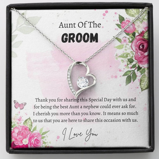 Aunt Of The Groom Gift - Forever Love Necklace, Gift For Aunt, Aunt Gift, Aunt Of Groom, Necklace For Aunt, Wedding Gift, Aunt Gift Idea, Personalized Gift, Gift From Groom