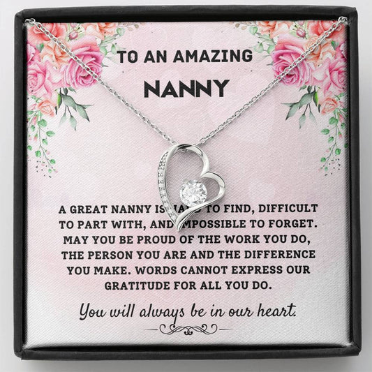 Gift For Nanny - Forever Love Necklace, Babysitter Gift, Thank You Gift, Grandmother Gift, Nanny Appreciation Gift, Nanny Gift Necklace, Goodbye Gift