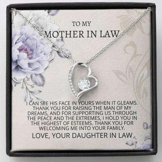 Mother In Law - Man of My Dreams Forever Love Necklace, Mothers Day Gift, Mothers Day Card, Mother In Law Necklace, Mom Gift, Mother of the Groom, Gift for Mother-in-Law