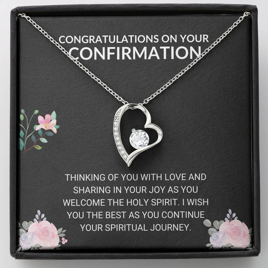 Confirmation - Spiritual Journey Forever Love Necklace Confirmation Card, Gifts, Baptism Gift, Presents, Jewelry, Boy Confirmation, Girl Confirmation, Confirmation Party