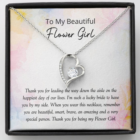 Flower Girl Gift - Forever Love Necklace, Flower Girl Jewelry, Girls Gift, Wedding Gift, Flower Girl Necklace, Gift For Her, Proposal Gift, Personalized Gift, Girl Present