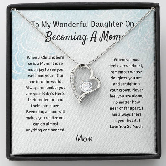 Gift To Daughter On Becoming A Mom - Forever Love Necklace, Personalized Gift, Gift For Her, Gifts For Mom, New Mom Gift, Mom Gifts, Baby Shower Gift, Mom To Be, Gift Ideas