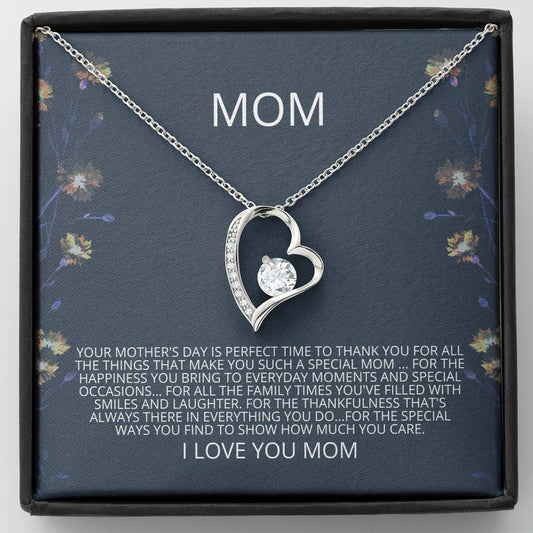 Mom - Perfect Time Forever Love Necklace, Mother's Day Gift, Gift for Mother's Day, Mothers Day Card,  Grandmother and Daughter,  Mother in Law Gift, Son Gift to Mom