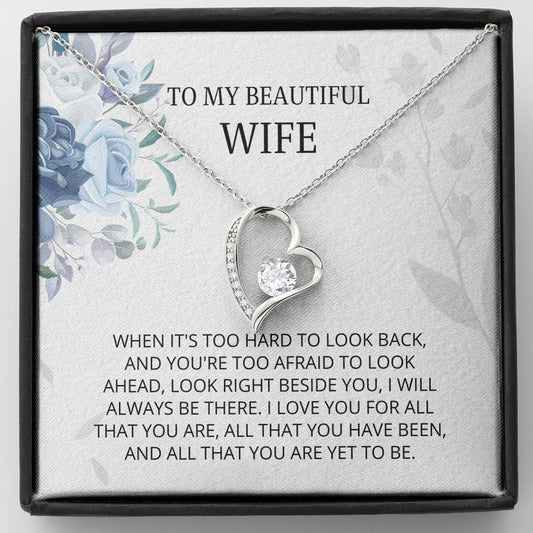 Wife - Beside You Forever Love Necklace, Gift For Wife, Wife Gift, Card For Wife, Wife Birthday, Husband To Wife Gift, Anniversary Gift For Wife, Mother's Day Gift For Wife
