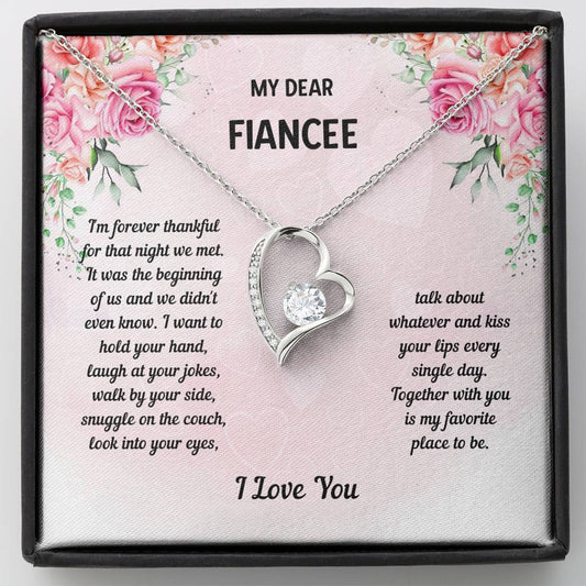 Fiance - Favorite Place Forever Love Necklace, Fiance Birthday, Fiance Gift, Girlfriend Gift, Gift Ideas, Engagement Gift, Fiance Anniversary, BrideTo Be Gift, Fiance Jewelry