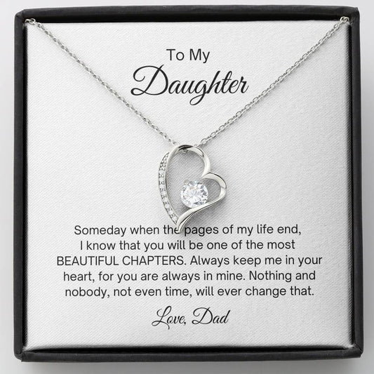 To My Daughter - Beautiful Chapters - Forever Love Necklace, Daughter Necklace, Gift For Daughter, Daughter Necklace, Daughter Gift From Dad