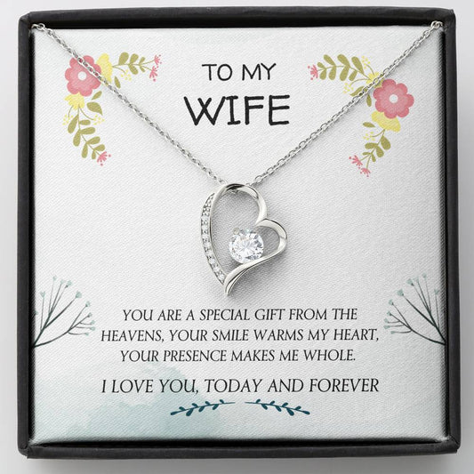 Wife - Special Gift Forever Love Necklace, Gift for Wife, Wife Gift, Card for Wife, Wife Birthday, Husband to Wife Gift, Anniversary Gift, Mother's Day Gift For Wife