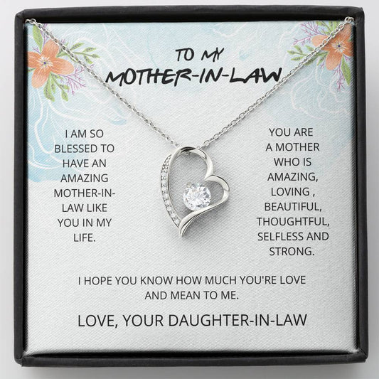 Amazing Mother Forever Love Necklace, Mothers Day Gift, Mothers Day Card, Mother Of The Groom Gift, Mother in law Gift, Daughter-In-Law Gift, Gift From Bride, Birthday Gift