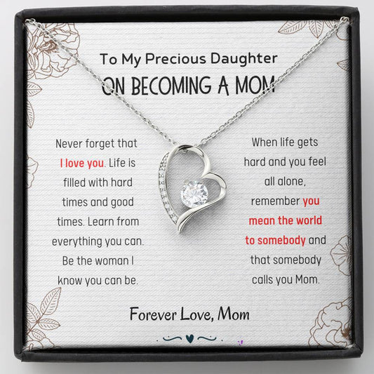 Gift To Daughter On Becoming A Mom - Forever Love Necklace, Personalized Gift, Gift For Her, Gifts For Mom, New Mom Gift, Mom Gifts, Baby Shower Gift, Mom To Be, Gift Ideas
