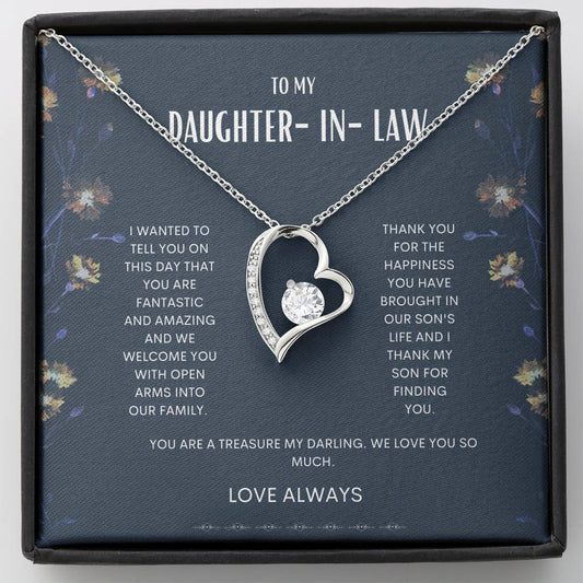 Daughter-In-Law Forever Love Necklace, Daughter-In-Law Card, Daughter-In-Law Gift,  Gift For Daughter, Daughter-In-Law Birthday, Mothers Day Gift For Daughter, Wedding Gift