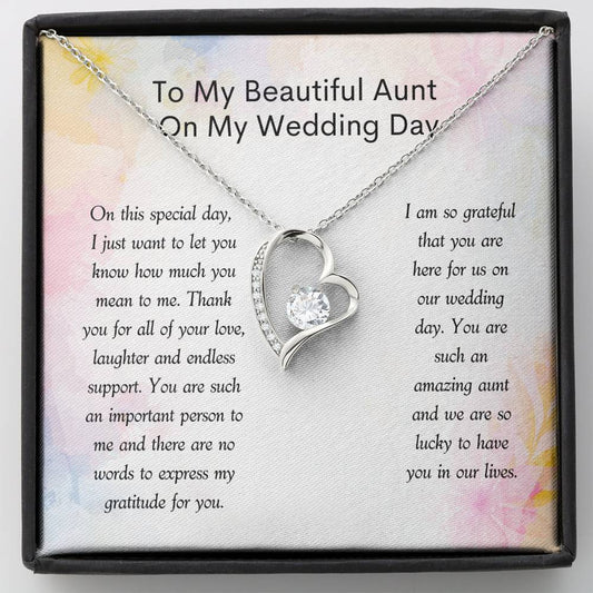 Aunt Of The Groom Gift - Forever Love Necklace, Gift For Aunt, Aunt Gift, Aunt Of Groom, Necklace For Aunt, Wedding Gift, Aunt Gift Idea, Personalized Gift, Gift From Groom