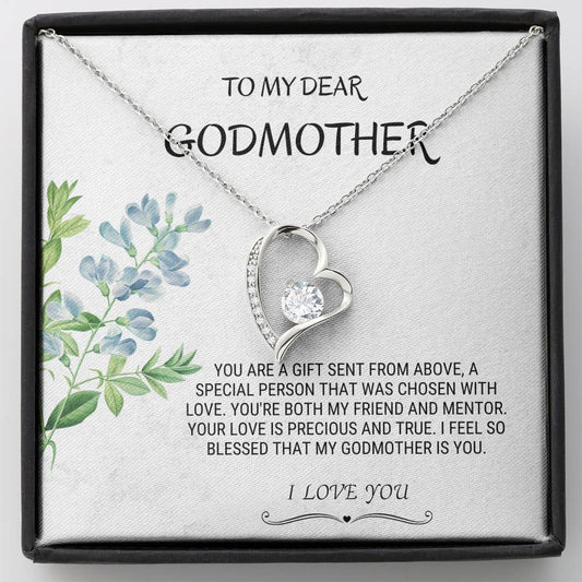 Godmother Gift - Forever Love Necklace for Godmother, Mother's Day Gift, Best Godmother Present, Wedding Thank You Card For Godmother, Proposal, Fairy, Birthday Gift