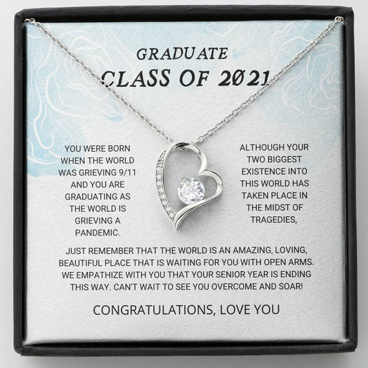 Graduate Class 2021 Forever Love Necklace, Graduation, Graduation Gift, Graduation Card, Gift Ideas, Graduation Present, Senior Graduate, Graduation Jewelry, Graduate 2021