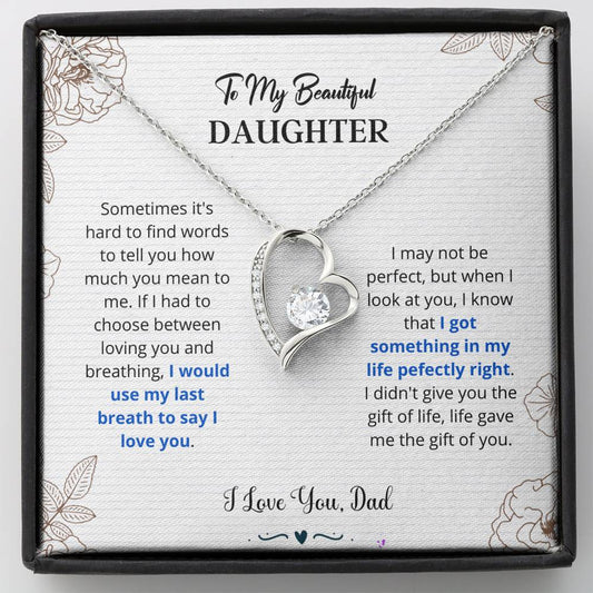 Daughter - I Love You Forever Love Necklace Gift For Daughter, Gift From Dad, Daughter Gift, Daughter Necklace, Daughter Gift Idea, Father Daughter Gift, Birthday Gift