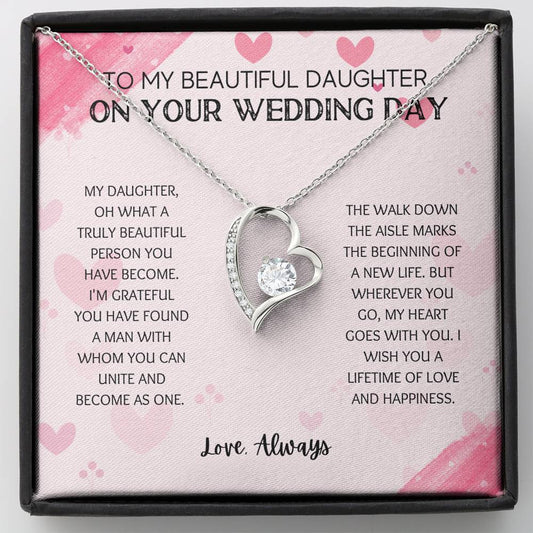 Wedding Day Gift To Daughter - Forever Love Necklace, Bride Wedding Gift, Daughter From Dad, Daughter Wedding, Wedding Gift, Daughter-In-Law Gift, Mother Daughter Gift