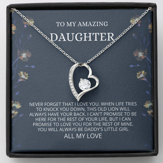 Daughter , Rest Of Mine Forever Love Necklace, Daughter Gifts, Sweet 16 Gifts, Daughter Jewelry, Gift From Dad, Graduation Gift, Daughter Card, Birthday Gift, Gift From Mom