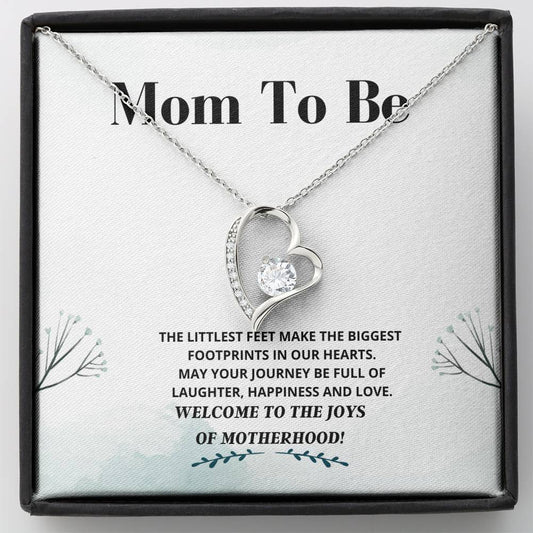 Mom To Be - Littlest Feet - Forever Love Necklace - New Mommy Gift, New Mom Jewelry, New Mom Necklace, New Mother Gift, Baby Shower Gift, Pregnancy Gift