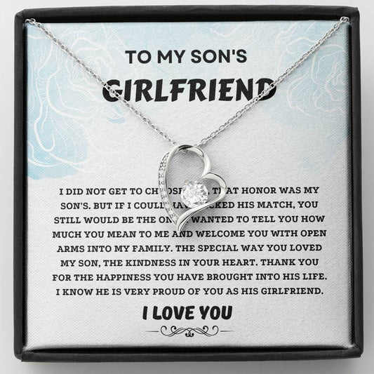 Son's Girlfriend Gift- Forever Love Necklace, Gift For Girlfriend, Girlfriend Gift, Girlfriend Birthday, Christmas Gift, Daughter-In-Law Gift, Gift Card