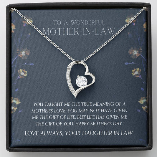 Mother's Love Forever Love Necklace, Mothers Day Gift, Mothers Day Card, Mother Of The Groom Gift, Mother in law Gift, Daughter-In-Law Gift, Gift From Bride, Birthday Gift