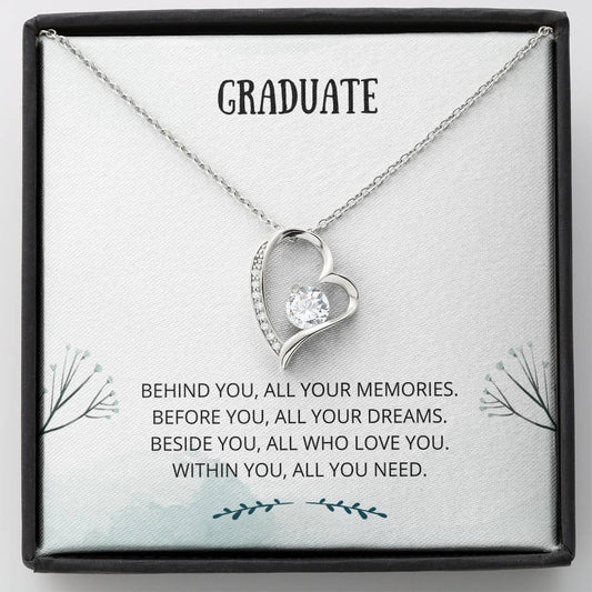 Graduate - Beginnings - Forever Love Necklace - Graduation Gift, Card, Gift For Her, 2021, Congratulations Grad, Senior, Jewelry, Necklace, Present, Daughter Graduation