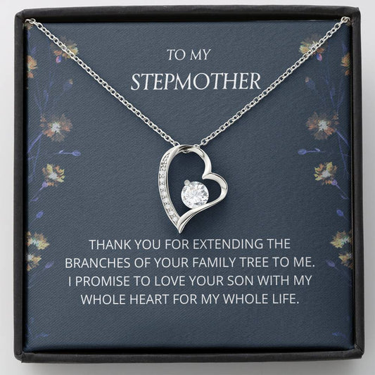 To My Stepmother - Forever Love Necklace, Step Mom, Mothers Day, Mother In Law, Bonus Mom Jewelry, Step Parent Gift,  Personalized Jewelry For Mom, From Step Daughter
