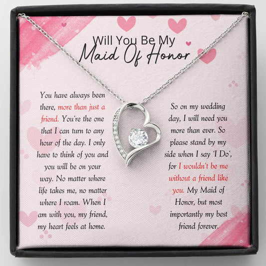 Maid Of Honor - Proposal Gift Forever Love Necklace, Gifts For Her, Maid Of Honor Gift, Matron Of Honor, Maid Of Honor Card, Card For Maid Of Honor, Be My Maid Of Honor