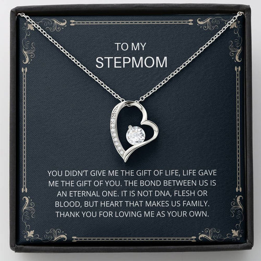 To My Stepmother - Forever Love Necklace, Step Mom, Mothers Day, Mother In Law, Bonus Mom Jewelry, Step Parent Gift,  Personalized Jewelry For Mom, From Step Daughter