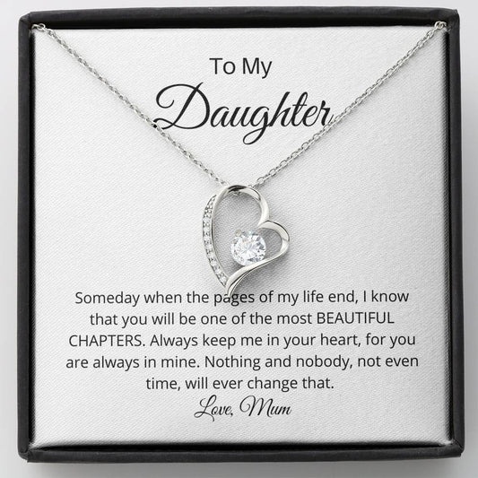 To My Daughter - Beautiful Chapters - Forever Love Necklace, Daughter Necklace, Gifts To Daughter, Daughter Necklace from Mom, Daughter Gift